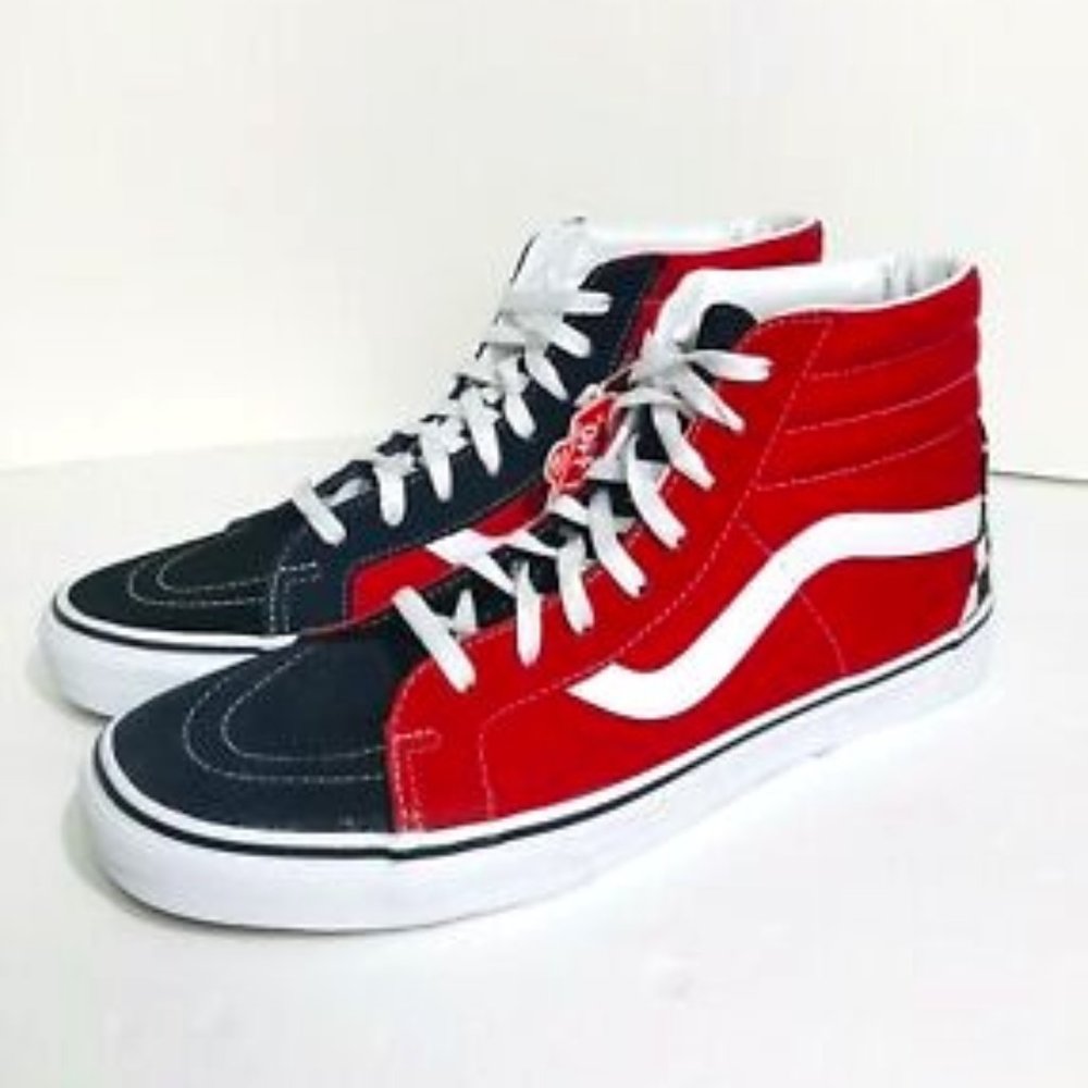 Vans Sk8-Hi Mismatch Check/Red/Navy/Blk Size 11.5